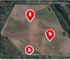 Illustrative scouting map with three red ground-check markers
